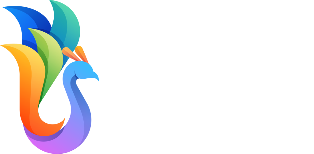 HubiQi's vibrant Peacock logo